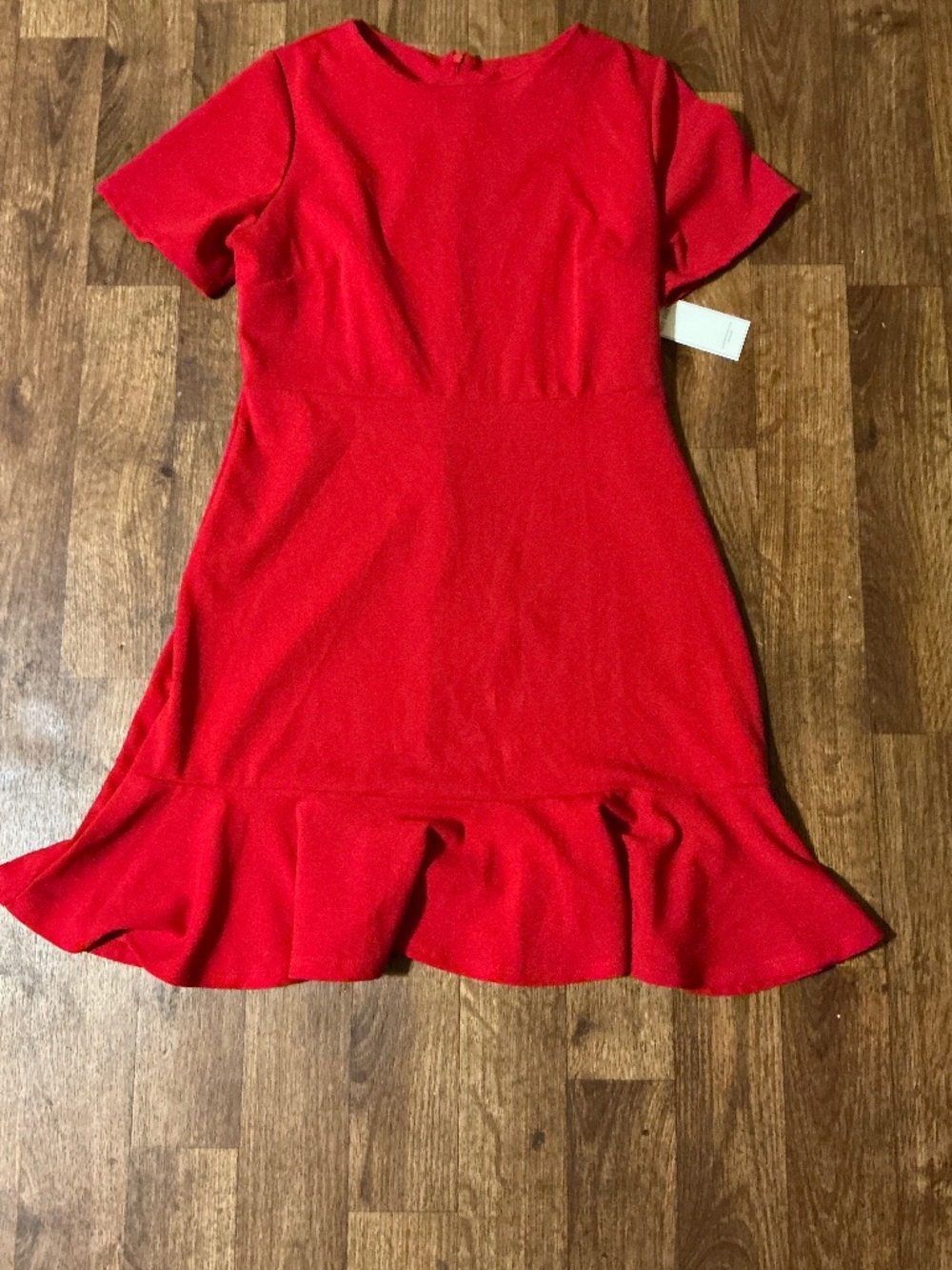 NWT Aura Red DRESS Waist Peplum Cocktail Dress